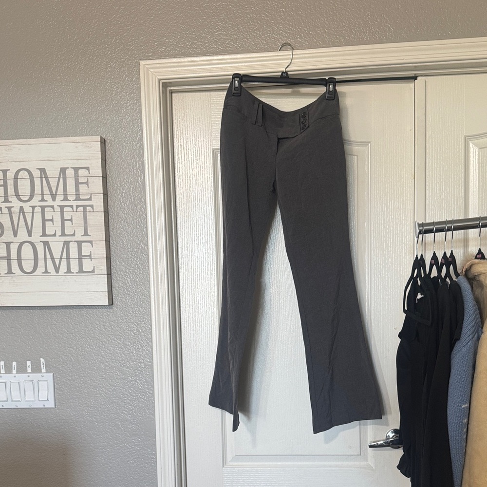 Gray Flared Dress Pants